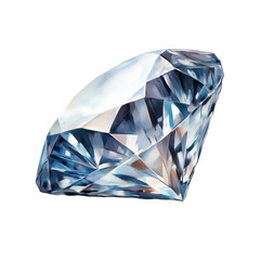 Poster - Sparkling diamond resting on a smooth white surface reflecting light and colors, the diamond on a Transparent background painted with, PNG background