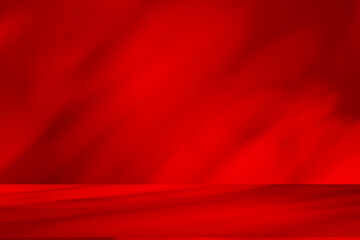 Leinwandbilder - Wall interior background, studio and backdrops show products.with shadow from window color Red background for text insertion and presentation product	

