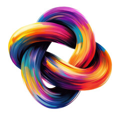 Poster - Colorful abstract design featuring a vibrant knot on a Transparent background creating a striking visual effect, colorful abstract design a knot, PNG background