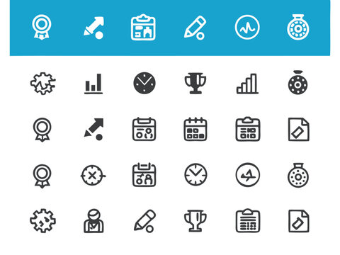 Web and mobile vector icon set for business and internet design
