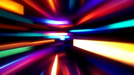 Poster - Colorful light streak motion blur with glowing neon effects create dynamic abstract background full of energy and vibrant speed