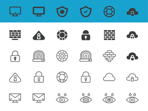 Flat vector business and social media web icons set for mobile and internet communication design
