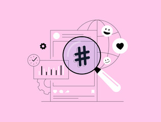 Poster - influencer marketing strategy featuring hashtag marketing tips, social media analytics tools. micro-