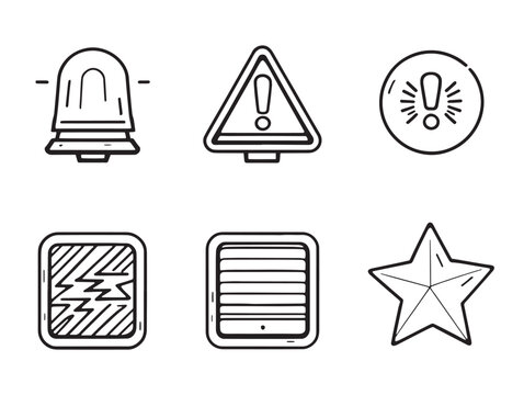 modern hazard lights line art style for vector graphics