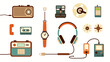 © Luxury Products - Collection of Vintage Electronic Devices and Gadgets in a Grid