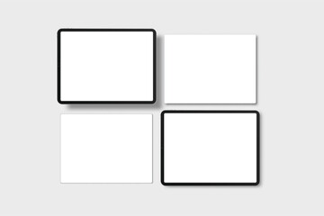 Canvas Print - 3d tablet, pen digital device mockup with blank screen isolated on background. realistic, high quali