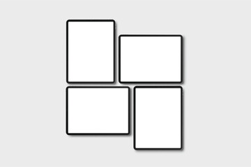 Canvas Print - 3d tablet, pen digital device mockup with blank screen isolated on background. realistic, high quali