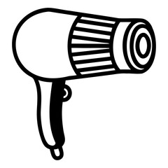 Poster - Simple black hair dryer shape for web graphics