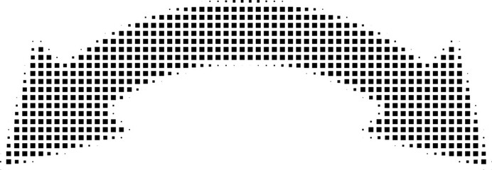 Wall Mural - abstract retro illustration of square halftone double sided arrow pointing left and right. black squ