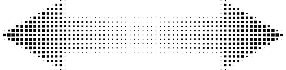 Wall Mural - abstract retro illustration of square halftone double sided arrow pointing left and right. black squ