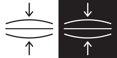 Poster - Compress vector icon symbol. Elastic icon outline set sign . Elasticity icon set. elastic icon vector illustration.