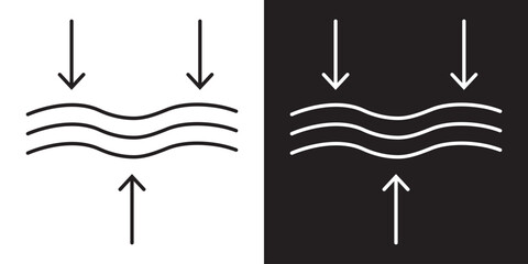 Poster - Compress vector icon symbol. Elastic icon outline set sign . Elasticity icon set. elastic icon vector illustration.