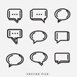 © Divine123victory - Collection of Simple Black and White Speech Bubble Icons Vector