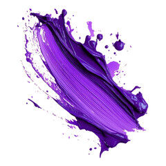 Poster - Purple paint strokes and splashes create an abstract design on a Transparent background for artistic expression, Purple Paint Strokes and Splashes on PNG background