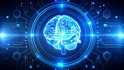 Poster - Abstract Futuristic Brain Graphic Design