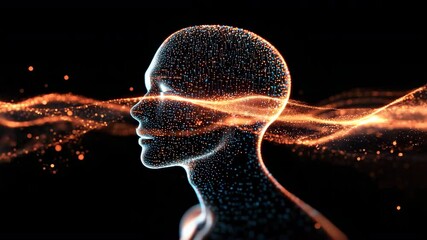 Poster - Futuristic Digital Brain Composed of Glowing Binary Code and Circuit Lines – Artificial Intelligence and Big Data Concept