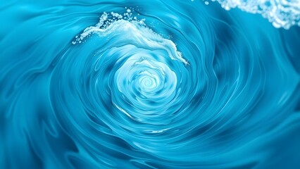 Poster - blue water wave | Abstract swirling water pattern with shades of blue and white forming a vortex like design