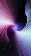 Poster - A vibrant abstract depiction of a swirling cosmic vortex with colorful rays and shining stars against a dark space background.