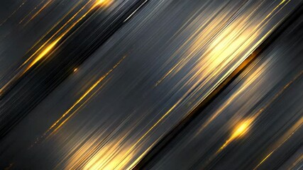 Aufkleber - Bright golden light streaks move diagonally across a dark metallic abstract background, creating a dynamic and futuristic effect.