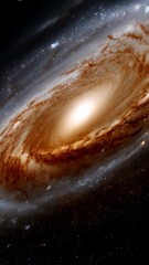 Wall Mural - Spectacular rotating spiral galaxy with radiant core surrounded by cosmic dust and vibrant nebulae in the vastness of space.