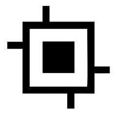 Poster - Illustration of a geometric design featuring a square CPU chip icon silhouette vector illustration on transparent background
