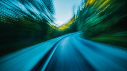 Aufkleber - High-speed bullet train racing through a blurred landscape, symbolizing rapid transit and technological advancement