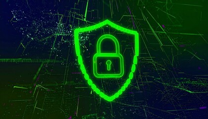 Poster - Abstract background animation lock security concept