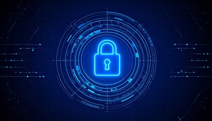 Poster - Abstract background animation lock security concept