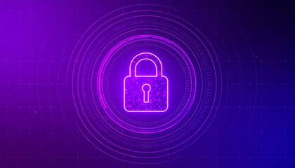 Poster - Abstract background animation lock security concept