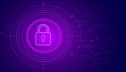 Poster - Abstract background animation lock security concept