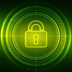 Poster - Abstract background animation lock security concept