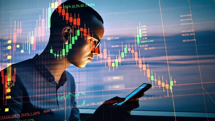 Poster - Person analyzing stock market data