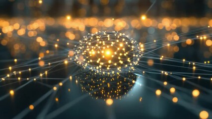 Poster - Digital Brain: Captivating imagery of a luminous network with a glowing core, representing the complex web of data processing and the interconnected nature of information in the digital age. 