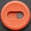 © ลภัสรดา หวังคู่คุณาก - Close-up of a round orange safety switch with a gray sliding button on a gray background for electrical safety hardware and control devices