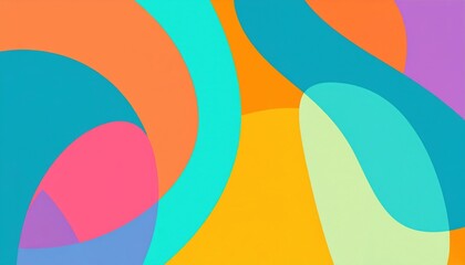 Poster - Colorful abstract shapes digital art vibrant design modern environment creative viewpoint aesthetic concept