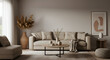 © MuhammadTayyab - Cozy Neutral Living Room with Sofa and Decor
