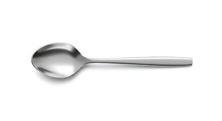 Poster - Silver spoon isolated on white background, kitchen utensil