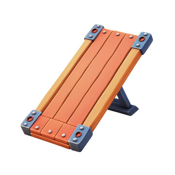 A charming orange wooden ramp ready for action suggesting playfulness and on transparent background