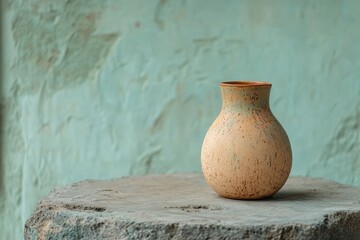 Poster - Earthenware vase on a stone surface.