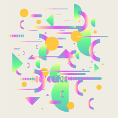 Poster - Abstract background with simple elements. An image with a composition of geometric elements and shapes. A template for design and creativity. Vector illustration.