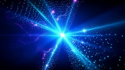 Fototapete - Abstract Blue Energy Burst Animation