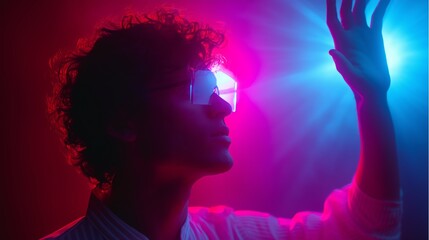Poster - Creative expression through colorful lights showcases individuality in a vibrant atmosphere