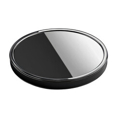 Poster - Captivating polished silver disk reflecting light showcasing modern design on transparent background