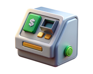 Poster - Point of sale system cash register with dollar sign 3d rendering icon on transparent background