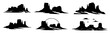 © Camel - monument valley formations set clean vector cut-out