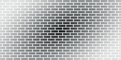Poster - Halftone effect background consisting of bricks. Brickwork illustration. Black and white brick texture. Brick wall pattern design.