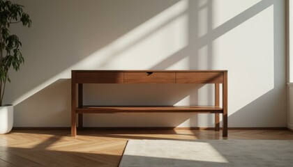 Leinwandbilder - Stylish Console Table with Drawers in a Bright, Modern Interior