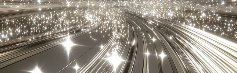 Poster - Abstract Light Trail with Sparkles Radiating in Dynamic Motion