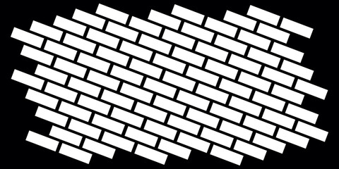 Poster - Brickwork illustration. Black and white brick texture. Brick wall pattern design.
