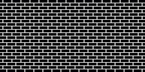 Poster - Brickwork illustration. Black and white brick texture. Brick wall pattern design.